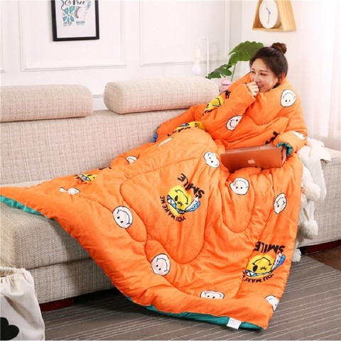 Winter Lazy Quilt with Sleeves Winter Quilt Home Bedding Comforter Printed Edredom Keep Warm Winter Duvet With Filling ► Photo 1/6