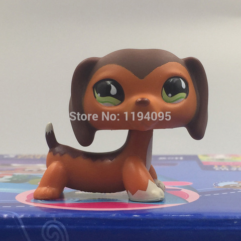 lps cat pet shop toys Dachshund Dog #675 Brown Puppy Blue Eyes Animal kids Gift ► Photo 1/3