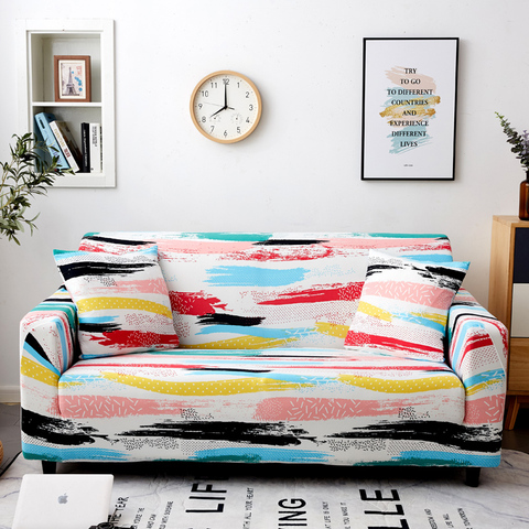 Printed Elastic Sofa Cover Slipcover Stretch All-wraped Couch Cover Case for Corner Sectional Sofa Single/Two/Three/Four-seater ► Photo 1/6