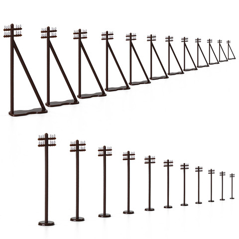24pcs Model Trains N Scale Power Poles 1:150 Telegraph Poles 4.3cm Railroad Diorama GY19150 ► Photo 1/6