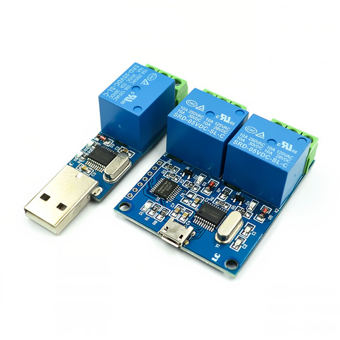LCUS-1 type 1/2 channel USB Relay Module Electronic Converter PCB USB Intelligent Control Switch ► Photo 1/5