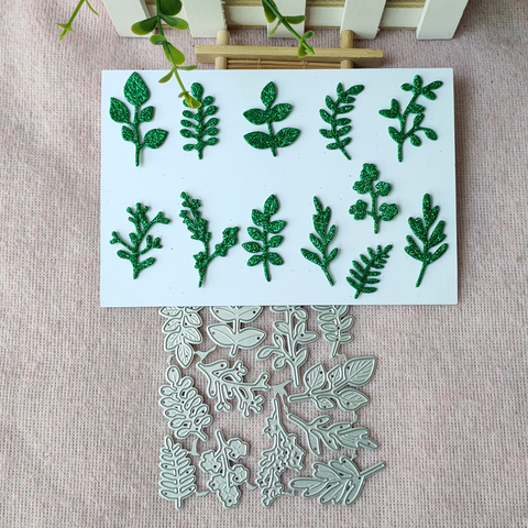 cutting dies New 12-piece set of branches and leaves metal  Stencil for DIY Scrapbooking Paper Card Making embossing craft dies ► Photo 1/1