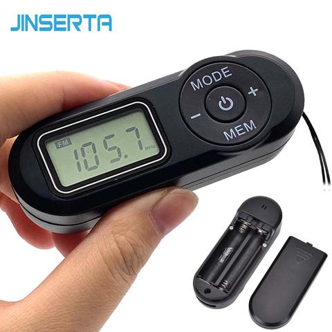 JINSERTA Digital Pocket FM Radio FM:64-108MHz Portable FM Radio Receiver with LCD Display Neck Lanyard 3.5mm Headphone ► Photo 1/6