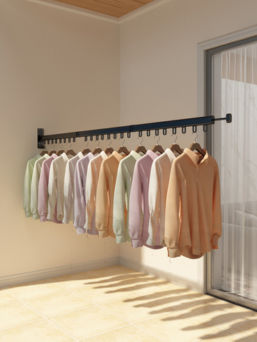 Balcony Folding Clothes-hanging Wall Type Invisible Window Indoor Simple Clothes-drying, Outdoor Telescopic Air Rod ► Photo 1/6