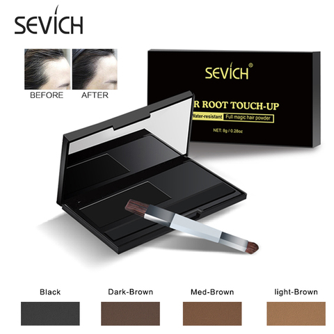 Sevich 8g Waterproof Black Hairline Shadow Powder 4 Colors Hair Concealer Powder With Brush For Cover Hair Edge Control Makeup ► Photo 1/6