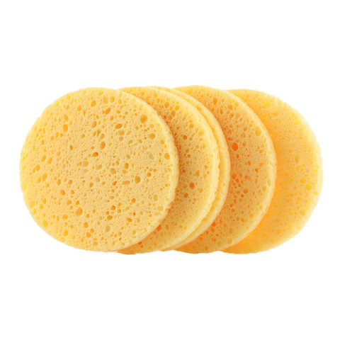 5pcs Face Round Makeup Remover Tools Natural Wood Pulp Sponge Cellulose Compress Cosmetic Puff Facial Washing Sponge ► Photo 1/6