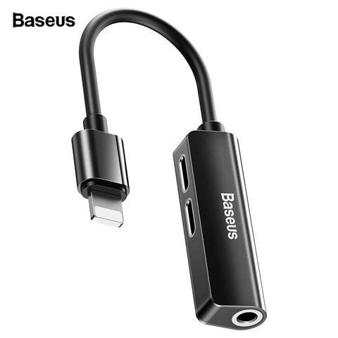 Baseus AUX Audio Adapter For Lightning to 3.5mm Jack Earphone Charging Splitter For iPhone 11 Pro XS Max Xr X 8 7 OTG Converter ► Photo 1/6