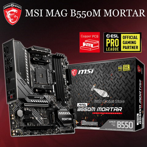 PCI-E 4.0 MSI MAG B550M MORTAR Motherboard CPU Socket AM4 DDR4 Overlocking Desktop B550 Placa-Mãe AM4 M.2 HDMI AMD Ryzen New ► Photo 1/6