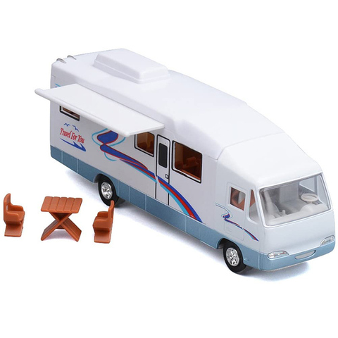Cool Mini Motorhome Toy Die-Cast Pullback Recreational Vehicle Pull Back RV with DIY Furnitures Holiday Camper Van Model ► Photo 1/6