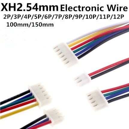100PCS XH2.54 Female Connector Terminal Cable 100mm 200mm 30mm 2.54 JST Wire Connector 2/3/4/5/6Pin  Single Head Wire 26AWG ► Photo 1/4