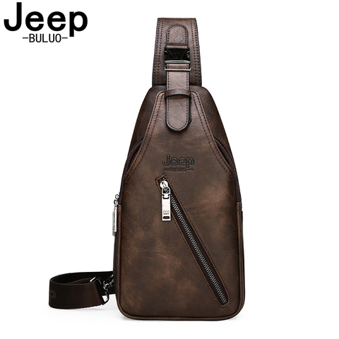 JEEPBULUO BRAND Chest Bag Men Sling crossbody bag Man's Crossbody Bag Split Leather High Quality For Man ► Photo 1/6