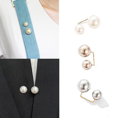 2 Pcs/set Simple Double Pearl Brooch Sweater Collar Needle Safety Brooch  Pins Clothing Accessories Brooches for Women - Price history & Review, AliExpress Seller - Yuanhexi Accessories Store