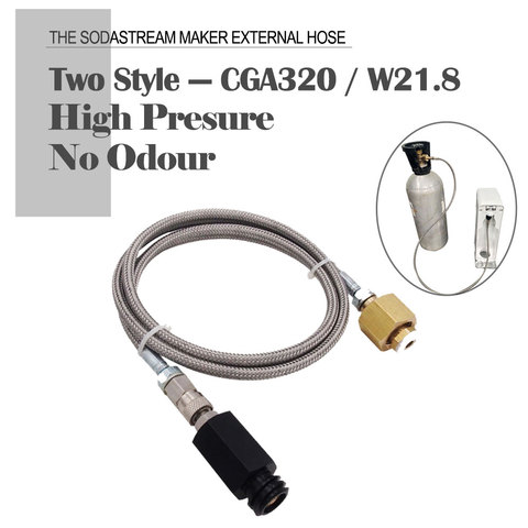 Fizzi Sparkling Water Machine SodaStream Soda Club to External Co2 Tank Adapter Steel Braid Hose Kit W21.8-14 ► Photo 1/6