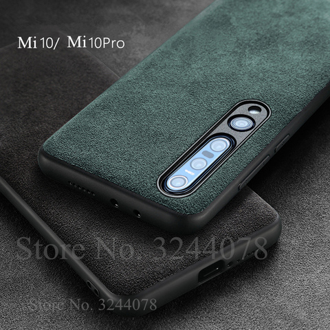 Italian Suede Like Fabrics Leather Back Cover for Xiaomi Mi 10 10 Pro 9 8 6 Cases Luxury Phone Housing Shell Case for Mi10 Pro ► Photo 1/6