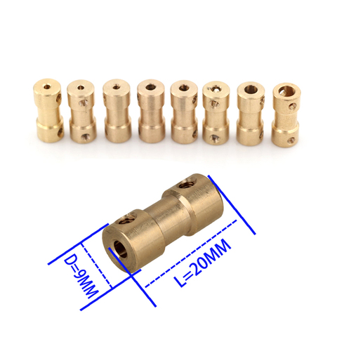 2mm/2.3mm/3mm/3.17mm/4mm/5mm/6/6.35mm Brass Rigid Motor Shaft Coupling Coupler Motor Transmission Connector with Screws Wrench ► Photo 1/6