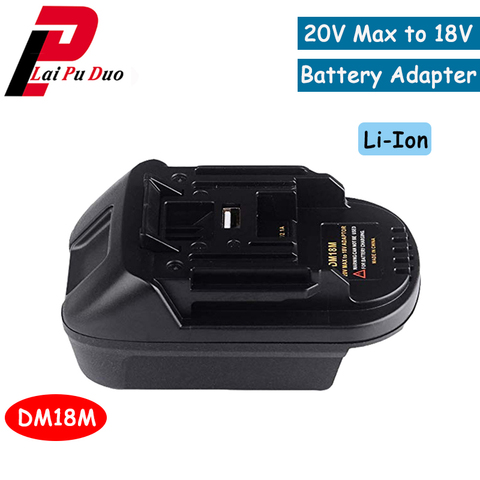 Battery Adapter for Makita 18V Lithium-ion Power Tools,for Convert  Milwaukee 18V or Dewalt 20V Lithium-ion Battery to Makita 18V Lithium-ion  Battery Black 