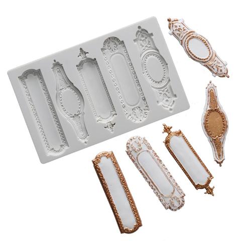 European style long photo frame silicone mold kitchen Baking decoration tool Resin DIY cake chocolate bread Mousse fondant mold ► Photo 1/3