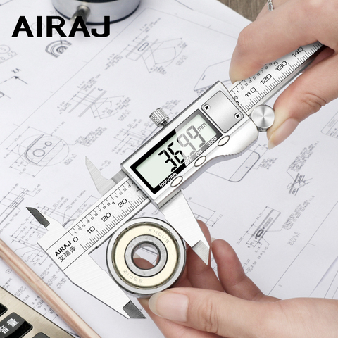 AIRAJ New High-precision Digital Caliper Stainless Steel Long Waterproof Vernier Caliper Level Multi-function Measuring Tool ► Photo 1/6