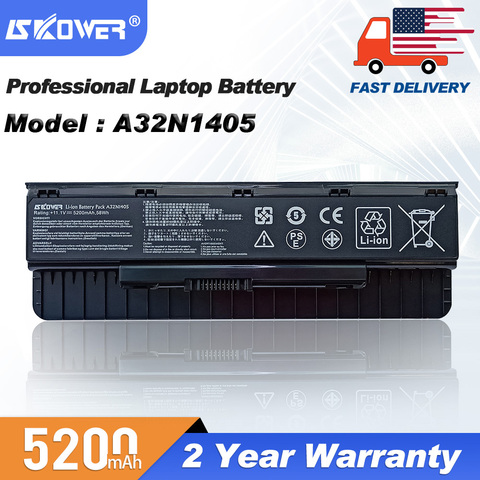 SKOWER A32N1405 Battery For ASUS G551 G551J G551JK G551JM ROG G771 G771J G771JK 11.1V/5200mAh ► Photo 1/6