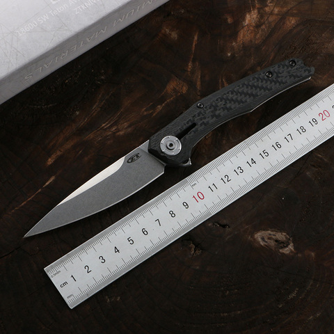 Green thorn 0707 titanium alloy folding knife D2 blade, carbon fiber + Titanium 3D handle camping fruit knife EDC tooI ► Photo 1/6