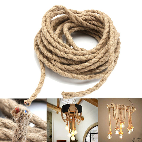 1/2/3/4/5/10 Meters Hemp Rope Wire Antique Braided Twisted Lighting Cable Hanging Living Rong Woven Silk Flexible Wire Cord ► Photo 1/6