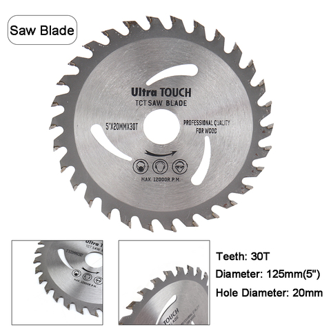 5 Inch 125mm  Wood Saw Blade 30T Circular Saw Blade Bore 20mm For Cutting Wood Plastic Carbide Cutting Disc For Woodworking ► Photo 1/6
