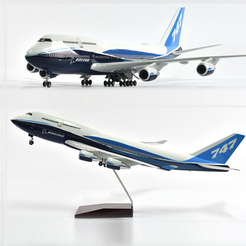 JASON TUTU 46cm Original Boeing 747 Plane Model Airplane Model Aircraft Model 1/160 Scale Diecast Resin Airplanes Planes W Light ► Photo 1/6