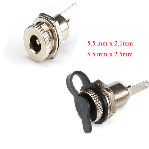 10/5/2/1pcs DC-099 5.5mm x 2.1mm 2.5mm DC Power Jack Socket DC099 Female Panel Mount Connector Metal 5.5*2.1 5.5*2.5 ► Photo 1/6