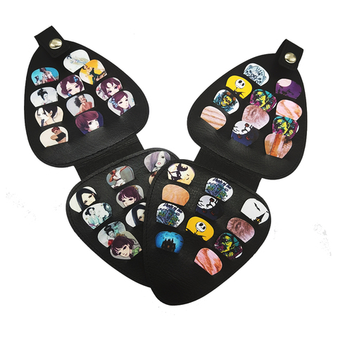 SOACH 22pcs PVC Guitar picks pick pictures Paddle random + black picks bag Package Holder bass guitar part & accessories tool ► Photo 1/6