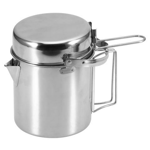 1L Camping Pot Set Stainless Steel Cooking Kettle Portable Camping Pot Set Outdoor Camping Cookware Backpacking Pot Picnic ► Photo 1/6