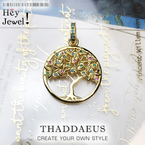 Pendant Colorful Golden Tree,2022 New Fashion 925 Sterling Silver Jewelry Europe Style Romantic Accessories Gift For  Woman ► Photo 1/6