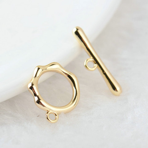 6 Sets O:13MM T:20MM 24K Gold Color Plated Brass Round Bracelet O Toggle Clasps High Quality Diy Jewelry Accessories ► Photo 1/5