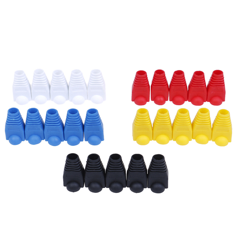 20pcs/lot Rj-45 Adapter Cap Rj45 Cat5 Cat6 Cover Cap Socket Boots Cap Head ► Photo 1/6