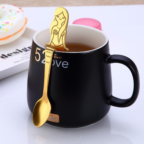 HOT! Mermaid Coffee Spoon Kitchen Condiment Spoon Stainless Steel Dessert Cake Gadget Spoon For Coffee/tea/dessert/appetizers ► Photo 1/6