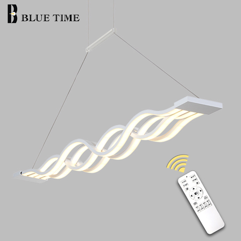 BLUE TIME L100CM 120cm New Creative Modern LED Pendant Lights Wave Hanging Lamp Dining Room Living Room Pendant Light 110V 220V ► Photo 1/6