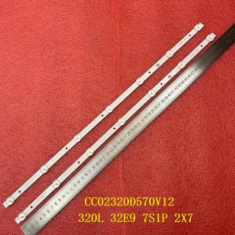 2pcs/set LED backlight strip For RCA RTDVD3215-B AOC T3211M 320L 32E9 7S1P 2X7 CC02320D570V12 08 02 ► Photo 1/6