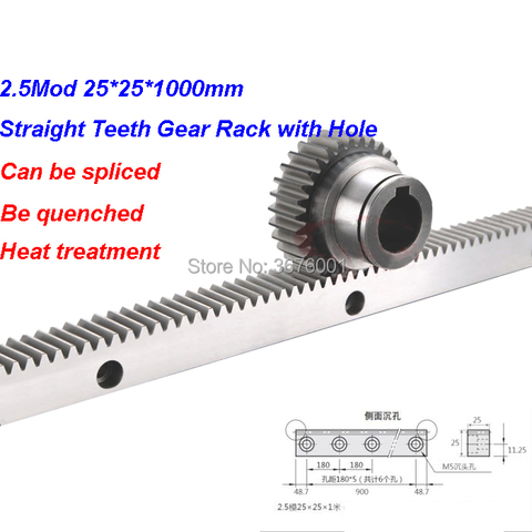 2.5Mod 25*25*1000mm Gear Rrack Precision CNC Rack Straight Teeth Toothed Rack Be Hardened Quenched ► Photo 1/3