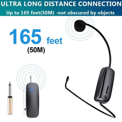 New 2 in 1 Handheld UHF Wireless Microphone Professional Head-Wear Mic Volume Amplifier for Speech Teaching ► Photo 1/6