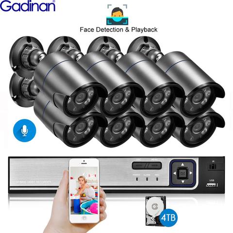 Gadinan CCTV Security System 8CH 5MP POE NVR Kit 5MP SONY IMX335 Face Recognition Outdoor POE Audio IP Camera Surveillance Set ► Photo 1/6