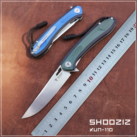 SHOOZIZ  folding knife G10 handle D2 bearing tactical  outdoor self defense hunting cutter Pocket knives EDC tools ► Photo 1/6