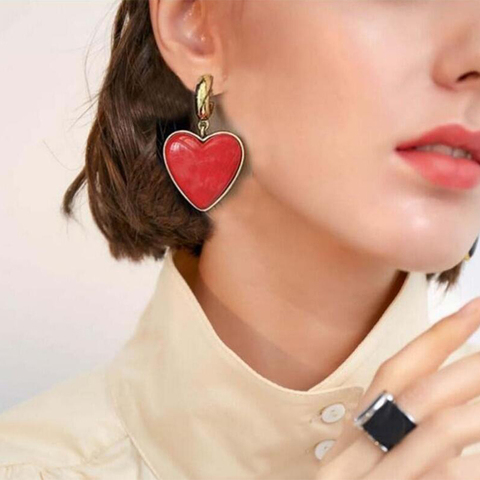 Big Street Style Bohemian Love Heart Stud Earrings For Women Cute Statement Earring Korean Jewelry Wholesale Drop Shipping ► Photo 1/6