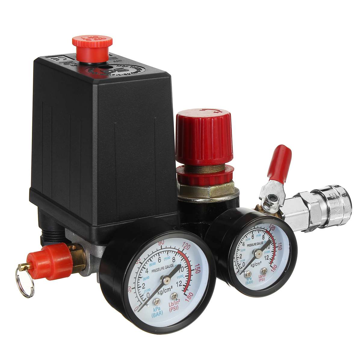 Manifold Regulator 240V Air Compressor Pump Pressure Control Switch Valve with Quick Connector 90-120 PSI  Valve with Gauge ► Photo 1/6