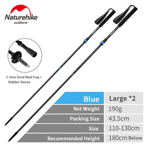 2022 New Naturehike ST12 Carbon Fibers Walking Stick Outdoor Ultralight 4-section Folding Carbon Fibers Aluminum Trekking Pole ► Photo 1/6