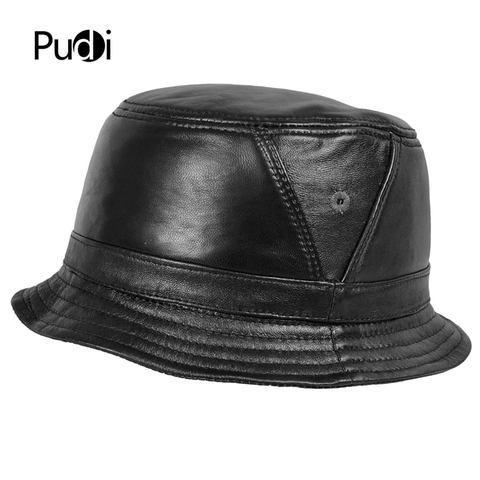 Pudi HL195 men real sheep leather Bucket Hats Caps women fishing Flap hat beanies tracker hunting caps ► Photo 1/5