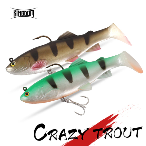 Kingdom Crazy Trout Fishing Lures Sinking Wobblers Long Casting 120mm 38g  PVC Material Silicone Soft Baits Fishing Lure For Pike - Price history &  Review