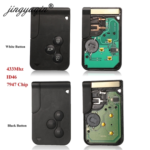 Smart Key Card for Renault Megane II Scenic II Grand Scenic 2003-2008 433mhz PCF7947 Chip ID46 3 Button Remote PCB Ultrasonic ► Photo 1/4