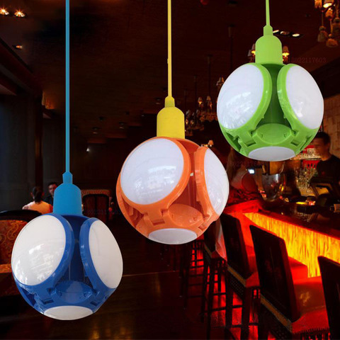 Adjustable Deformable Football Light LED UFO Ball Bulb E27 Ceiling Bar Lamp for Bedroom Study Living Room Home Decor 5 Colors ► Photo 1/6