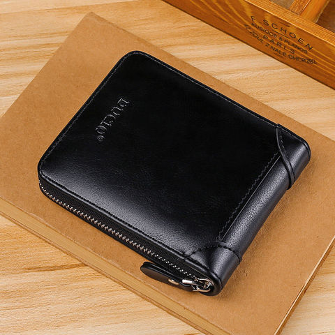 New Vintage Short Mens Wallet High Quality Business Purses Retro Small Leather Wallet Men Luxury Card Holder Zipper Coin Purse ► Photo 1/6