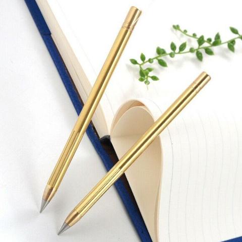 Retro Brass Inkless Pen Pure Brass Metal No-ink Pen Copper Gift Pen Stylus Everlasting Pencil Outdoor Travel 1PCS ► Photo 1/6
