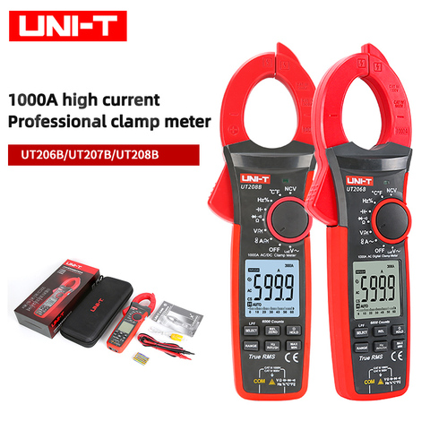 UNI-T UT206B UT207B UT208B true effective value digital clamp meter 1000A 1000V AC/DC current capacitance resistance tester ► Photo 1/6